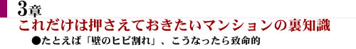 3章　これだけは押さえておきたいマンションの裏知識。たとえば「壁のヒビ割れ」、こうなったら致命的。
